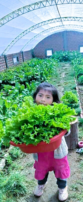 niña con lechuga